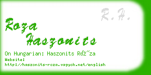 roza haszonits business card